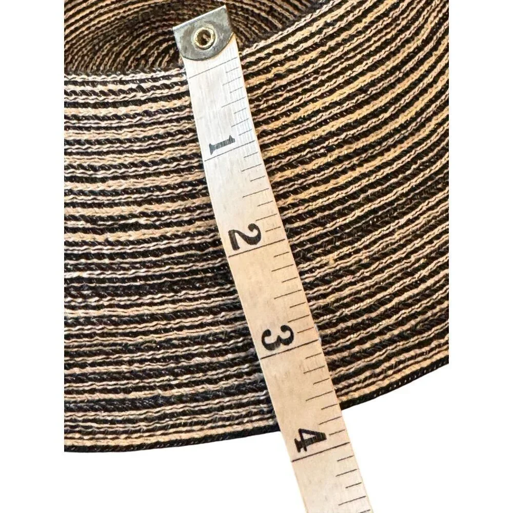 Kallina Black & Tan Striped Sun Hat With Beaded Band Women's One Size
